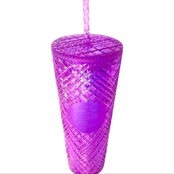 NWT Starbucks Jeweled Taffy Pink Purple Cold Cup Tumbler - 2023 - Venti 24 oz - Picture 2 of 8